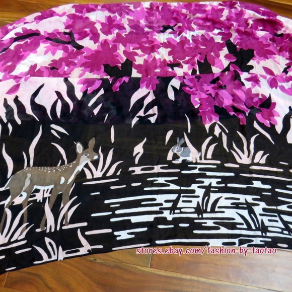 New w Tag Coach 54265 Landscape Shawl Scarf - Picture 3 of 5